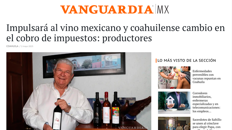 Consejo Mexicano Vitivinícola a favor de la modernización del IEPS